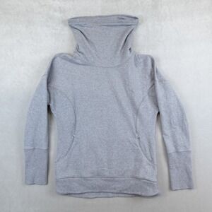 Lululemon Sweater Women 10? Gray Rest Day Pullover Run Gym Zip Pockets